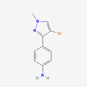 4-(4-Bromo-1-methyl-1H-pyrazol-3-yl)aniline chemical structure (CAS 175276-41-2)
