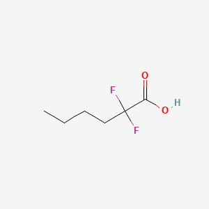 2,2-Difluorohexanoic acid chemical structure (CAS 175286-61-0)