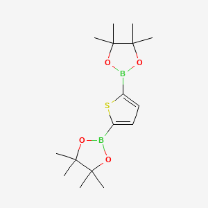 2,5-Bis(4,4,5,5-tetramethyl-1,3,2-dioxaborolan-2-yl)thiophene chemical structure (CAS 175361-81-6)