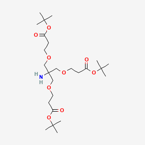 Di-tert-butyl 3,3'-((2-amino-2-((3-(tert-butoxy)-3-oxopropoxy)methyl)propane-1,3-diyl)bis(oxy))dipropanoate chemical structure (CAS 175724-30-8)