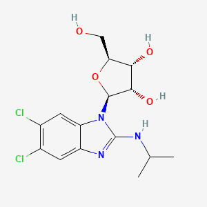 (2S,3S,4R,5S)-2-(5,6-Dichloro-2-(isopropylamino)-1H-benzo[d]imidazol-1-yl)-5-(hydroxymethyl)tetrahydrofuran-3,4-diol chemical structure (CAS 176161-24-3)