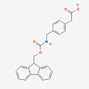 2-(4-(((((9H-Fluoren-9-yl)methoxy)carbonyl)amino)methyl)phenyl)acetic acid chemical structure (CAS 176504-01-1)
