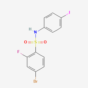 4-Bromo-2-fluoro-N-(4-iodophenyl)-benzenesulfonamide chemical structure (CAS 1771023-28-9)