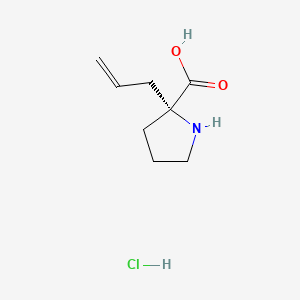 (R)-2-Allylpyrrolidine-2-carboxylic acid hydrochloride chemical structure (CAS 177206-69-8)
