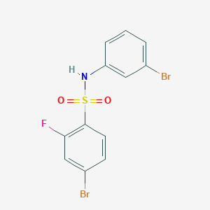 4-Bromo-N-(3-bromophenyl)-2-fluoro-benzenesulfonamide chemical structure (CAS 1772777-01-1)