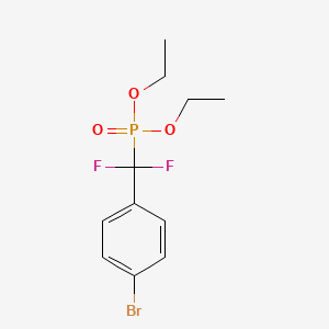 Diethyl ((4-bromophenyl)difluoromethyl)phosphonate chemical structure (CAS 177284-56-9)