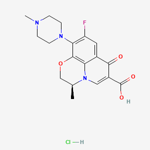 (S)-9-Fluoro-3-methyl-10-(4-methylpiperazin-1-yl)-7-oxo-3,7-dihydro-2H-[1,4]oxazino[2,3,4-ij]quinoline-6-carboxylic acid hydrochloride chemical structure (CAS 177325-13-2)