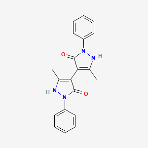 3,3'-Dimethyl-1,1'-diphenyl-1H,1'H-[4,4'-bipyrazole]-5,5'-diol chemical structure (CAS 177415-76-8)