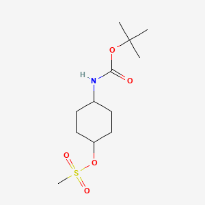 trans-4-((tert-Butoxycarbonyl)amino)cyclohexyl methanesulfonate chemical structure (CAS 177545-89-0)