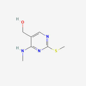 (4-(Methylamino)-2-(methylthio)pyrimidin-5-yl)methanol chemical structure (CAS 17759-30-7)