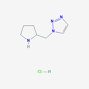 1-(Pyrrolidin-2-ylmethyl)-1H-1,2,3-triazole hydrochloride chemical structure (CAS 1779129-54-2)
