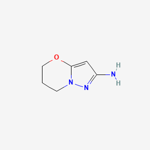 6,7-Dihydro-5H-pyrazolo[5,1-b][1,3]oxazin-2-amine chemical structure (CAS 1779573-25-9)