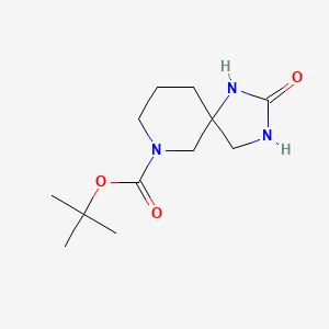 tert-Butyl 2-oxo-1,3,7-triazaspiro[4.5]decane-7-carboxylate chemical structure (CAS 1779629-91-2)