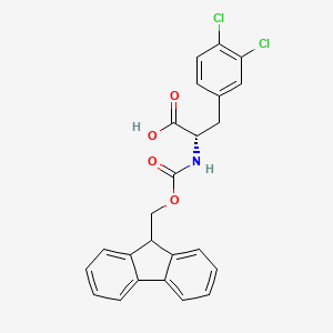 (S)-2-((((9H-fluoren-9-yl)methoxy)carbonyl)amino)-3-(3,4-dichlorophenyl)propanoic acid chemical structure (CAS 177966-59-5)