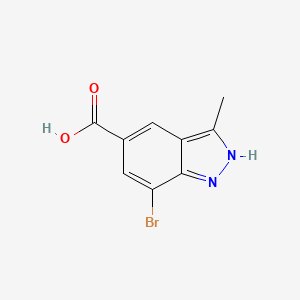 7-Bromo-3-methyl-1H-indazole-5-carboxylic acid chemical structure (CAS 1779886-27-9)