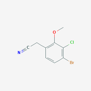 2-(4-Bromo-3-chloro-2-methoxyphenyl)acetonitrile chemical structure (CAS 1779917-60-0)
