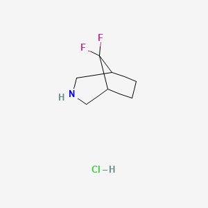 8,8-Difluoro-3-azabicyclo[3.2.1]octane hydrochloride chemical structure (CAS 1779942-70-9)