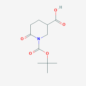 1-(tert-Butoxycarbonyl)-6-oxopiperidine-3-carboxylic acid chemical structure (CAS 1779990-74-7)