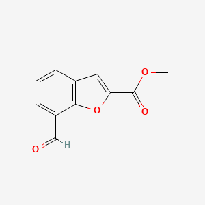 Methyl 7-formylbenzofuran-2-carboxylate chemical structure (CAS 1780084-52-7)