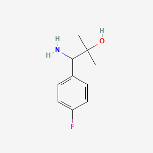 1-Amino-1-(4-fluorophenyl)-2-methylpropan-2-ol chemical structure (CAS 1780221-18-2)