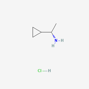 (S)-1-Cyclopropylethan-1-amine hydrochloride chemical structure (CAS 178033-78-8)