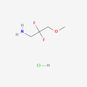 2,2-Difluoro-3-methoxypropan-1-amine hydrochloride chemical structure (CAS 1780891-25-9)