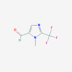1-Methyl-2-(trifluoromethyl)-1H-imidazole-5-carbaldehyde chemical structure (CAS 1781041-25-5)
