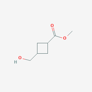 trans-methyl-3-(hydroxymethyl)cyclobutane-1-carboxylate chemical structure (CAS 1781063-46-4)
