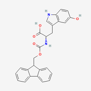 (S)-2-((((9H-Fluoren-9-yl)methoxy)carbonyl)amino)-3-(5-hydroxy-1H-indol-3-yl)propanoic acid chemical structure (CAS 178119-94-3)