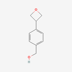 (4-(Oxetan-3-yl)phenyl)methanol chemical structure (CAS 1781691-11-9)