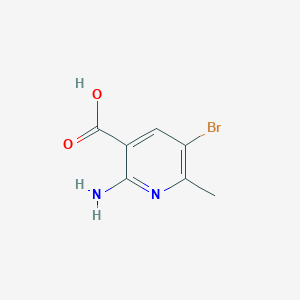2-Amino-5-bromo-6-methylnicotinic acid chemical structure (CAS 1781727-71-6)