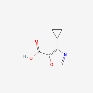 4-Cyclopropyloxazole-5-carboxylic acid chemical structure (CAS 1781976-43-9)