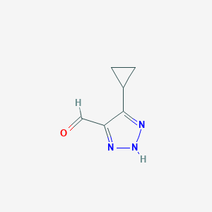 4-Cyclopropyl-1H-1,2,3-triazole-5-carbaldehyde chemical structure (CAS 1781977-15-8)