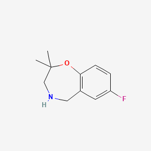 7-Fluoro-2,2-dimethyl-2,3,4,5-tetrahydrobenzo[f][1,4]oxazepine chemical structure (CAS 1782060-37-0)