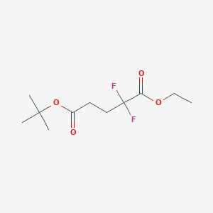5-(tert-Butyl) 1-ethyl 2,2-difluoropentanedioate chemical structure (CAS 1782101-23-8)