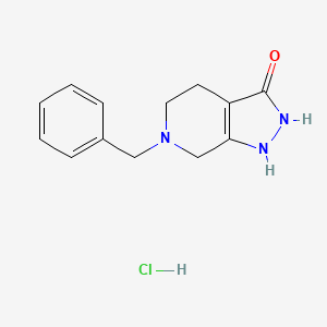 6-Benzyl-1,2,4,5,6,7-hexahydro-3H-pyrazolo[3,4-c]pyridin-3-one hydrochloride chemical structure (CAS 1782461-34-0)