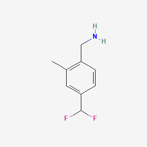 (4-(Difluoromethyl)-2-methylphenyl)methanamine chemical structure (CAS 1782537-09-0)