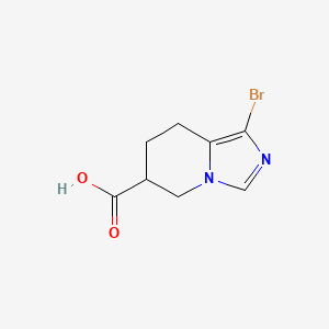1-Bromo-5,6,7,8-tetrahydroimidazo[1,5-a]pyridine-6-carboxylic acid chemical structure (CAS 1782578-26-0)
