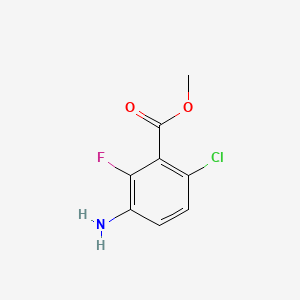 Methyl 3-amino-6-chloro-2-fluorobenzoate chemical structure (CAS 1782596-20-6)