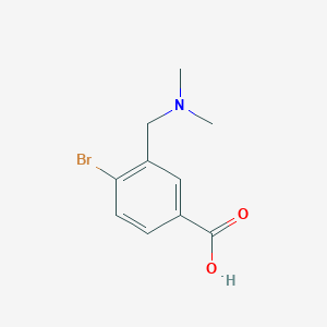 4-Bromo-3-((dimethylamino)methyl)benzoic acid chemical structure (CAS 1782602-59-8)