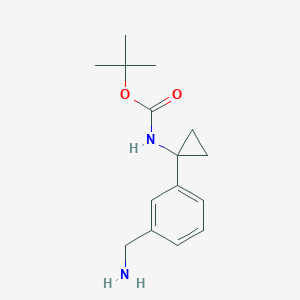tert-Butyl (1-(3-(aminomethyl)phenyl)cyclopropyl)carbamate chemical structure (CAS 1782626-57-6)