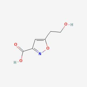5-(2-Hydroxyethyl)isoxazole-3-carboxylic acid chemical structure (CAS 1782872-85-8)