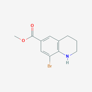 Methyl 8-bromo-1,2,3,4-tetrahydroquinoline-6-carboxylate chemical structure (CAS 1782897-37-3)