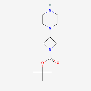 tert-Butyl 3-(piperazin-1-yl)azetidine-1-carboxylate chemical structure (CAS 178311-48-3)