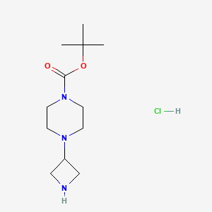 tert-Butyl 4-(azetidin-3-yl)piperazine-1-carboxylate hydrochloride chemical structure (CAS 178312-58-8)