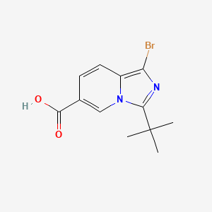 1-Bromo-3-(tert-butyl)imidazo[1,5-a]pyridine-6-carboxylic acid chemical structure (CAS 1783310-48-4)