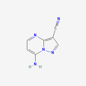 7-Aminopyrazolo[1,5-a]pyrimidine-3-carbonitrile chemical structure (CAS 1783345-48-1)