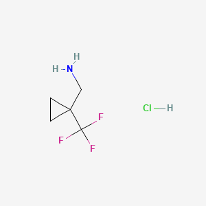 (1-(Trifluoromethyl)cyclopropyl)methanamine hydrochloride chemical structure (CAS 1783418-59-6)