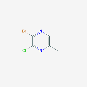 2-Bromo-3-chloro-5-methylpyrazine chemical structure (CAS 1783607-43-1)