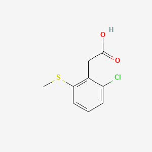 2-(2-Chloro-6-(methylthio)phenyl)acetic acid chemical structure (CAS 1783616-00-1)